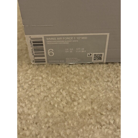 SIZE 6 WOMEN’S NIKE AIR FORCE 1 07 MID OBSIDIAN BLUE-WHITE DENIM DD9625-400 - Picture 6 of 7